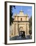 Mdina Gate with Horse Drawn Carriage, Mdina, Malta, Mediterranean, Europe-Stuart Black-Framed Photographic Print