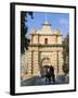 Mdina Gate with Horse Drawn Carriage, Mdina, Malta, Mediterranean, Europe-Stuart Black-Framed Photographic Print