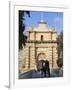 Mdina Gate with Horse Drawn Carriage, Mdina, Malta, Mediterranean, Europe-Stuart Black-Framed Photographic Print