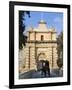 Mdina Gate with Horse Drawn Carriage, Mdina, Malta, Mediterranean, Europe-Stuart Black-Framed Photographic Print