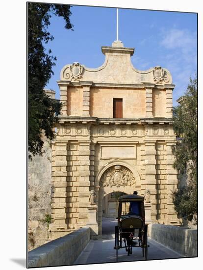 Mdina Gate with Horse Drawn Carriage, Mdina, Malta, Mediterranean, Europe-Stuart Black-Mounted Photographic Print