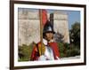 Mdina, Guard in Historic Costume of Templar Knight Stands Outside Medieval Walled City, Malta-John Warburton-lee-Framed Photographic Print