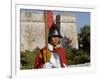 Mdina, Guard in Historic Costume of Templar Knight Stands Outside Medieval Walled City, Malta-John Warburton-lee-Framed Photographic Print