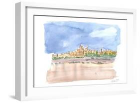 Mdina Malta View of City on Hill-M. Bleichner-Framed Premium Giclee Print