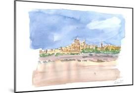 Mdina Malta View of City on Hill-M. Bleichner-Mounted Premium Giclee Print