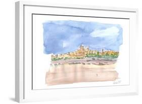 Mdina Malta View of City on Hill-M. Bleichner-Framed Art Print