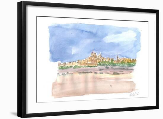 Mdina Malta View of City on Hill-M. Bleichner-Framed Art Print