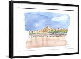 Mdina Malta View of City on Hill-M. Bleichner-Framed Art Print