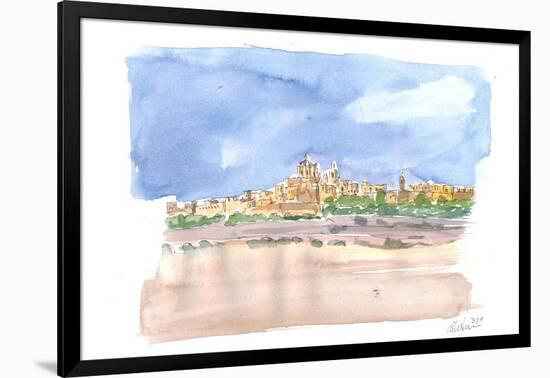 Mdina Malta View of City on Hill-M. Bleichner-Framed Art Print