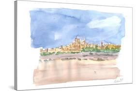 Mdina Malta View of City on Hill-M. Bleichner-Stretched Canvas