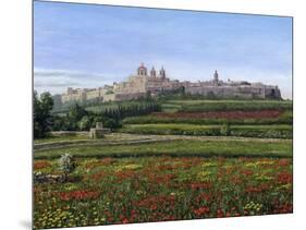 Mdina Poppies Malta 1-Richard Harpum-Mounted Art Print