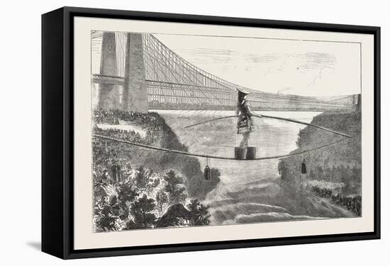 Mdlle. Spelterini Crossing the Niagara River on a Tight Rope-null-Framed Stretched Canvas