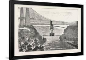 Mdlle. Spelterini Crossing the Niagara River on a Tight Rope-null-Framed Giclee Print