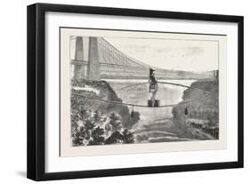 Mdlle. Spelterini Crossing the Niagara River on a Tight Rope-null-Framed Premium Giclee Print