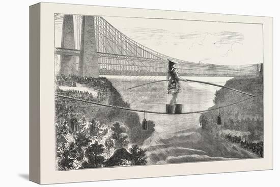 Mdlle. Spelterini Crossing the Niagara River on a Tight Rope-null-Stretched Canvas