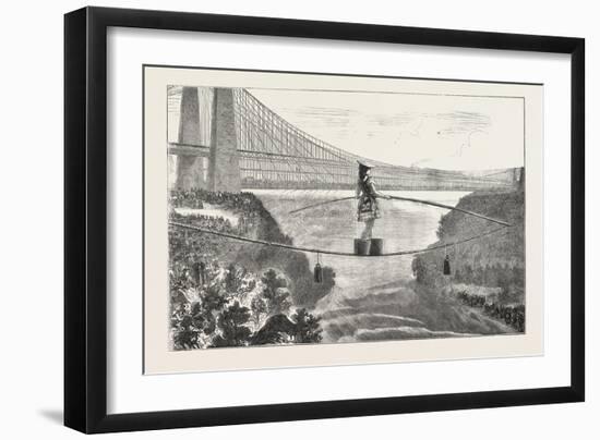 Mdlle. Spelterini Crossing the Niagara River on a Tight Rope-null-Framed Giclee Print