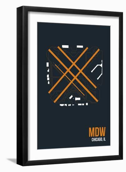 MDW Airport Layout-08 Left-Framed Giclee Print