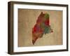 ME Colorful Counties-Red Atlas Designs-Framed Giclee Print