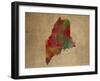 ME Colorful Counties-Red Atlas Designs-Framed Giclee Print