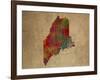 ME Colorful Counties-Red Atlas Designs-Framed Giclee Print