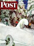 "Cross Country Skiers," Saturday Evening Post Cover, February 2, 1946-Mead Schaeffer-Giclee Print