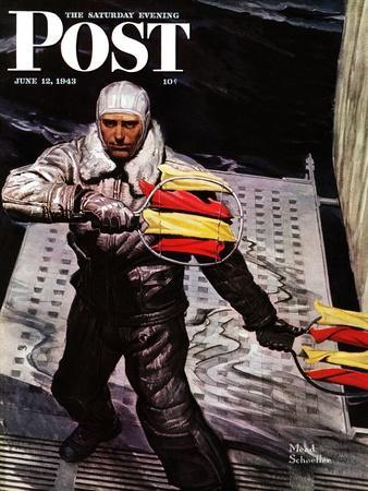 "Flight Controller on Aircraft Carrier," Saturday Evening Post Cover, June 12, 1943