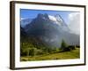 Meadow and Farm Building, Grindelwald, Bern, Switzerland, Europe-Richardson Peter-Framed Photographic Print