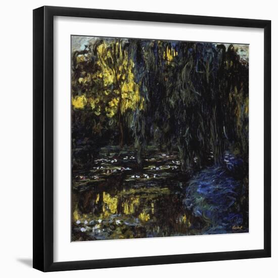 Meadow at Pond with Water Lilies, 1917-1919-Claude Monet-Framed Giclee Print