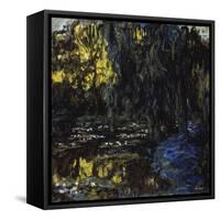 Meadow at Pond with Water Lilies, 1917-1919-Claude Monet-Framed Stretched Canvas