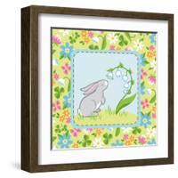 Meadow Bunny I-Betz White-Framed Art Print