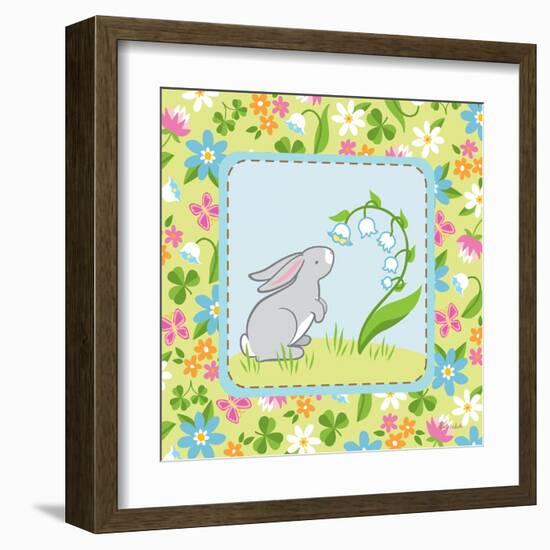 Meadow Bunny I-Betz White-Framed Art Print