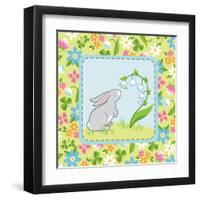 Meadow Bunny I-Betz White-Framed Art Print