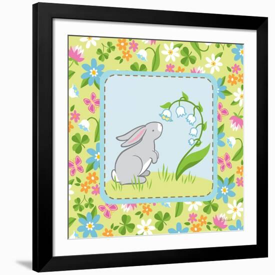 Meadow Bunny I-Betz White-Framed Art Print