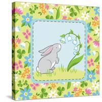 Meadow Bunny I-Betz White-Stretched Canvas