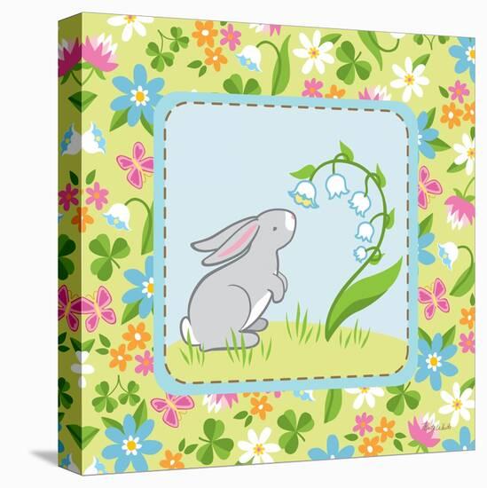 Meadow Bunny I-Betz White-Stretched Canvas