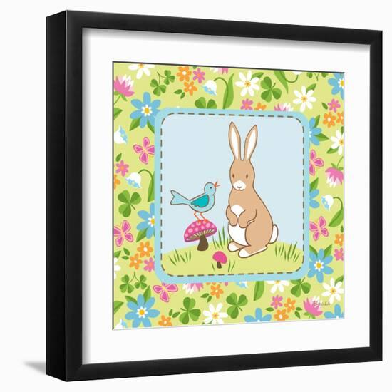 Meadow Bunny II-Betz White-Framed Art Print