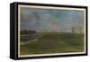 Meadow by the River-Edgar Degas-Framed Stretched Canvas