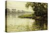Meadow by the Riverbank; La Prairie Au Bord De Fleuve, (Oil on Canvas)-Louis Aston Knight-Stretched Canvas
