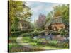 Meadow Cottages-Dominic Davison-Stretched Canvas