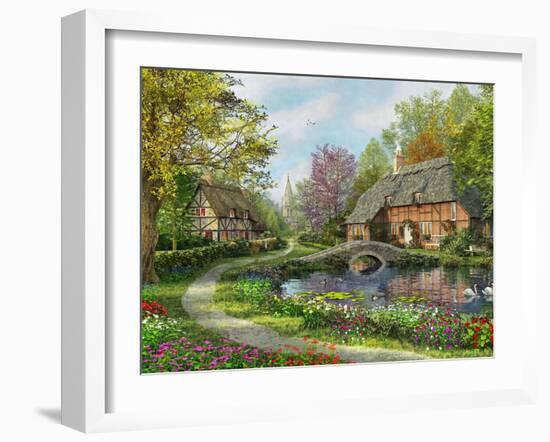 Meadow Cottages-Dominic Davison-Framed Art Print