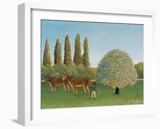 Meadow (pasture). 1910-Henri Rousseau-Framed Giclee Print