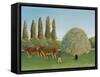 Meadow (pasture). 1910-Henri Rousseau-Framed Stretched Canvas