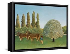 Meadow (pasture). 1910-Henri Rousseau-Framed Stretched Canvas