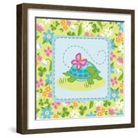 Meadow Turtle I-Betz White-Framed Art Print