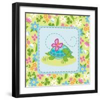 Meadow Turtle I-Betz White-Framed Art Print