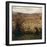 Meadow with Flowers, 1900-1903-Giuseppe Pelizza da volpedo-Framed Giclee Print