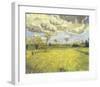 Meadow with Flowers under a Stormy Sky, 1888-Vincent van Gogh-Framed Giclee Print