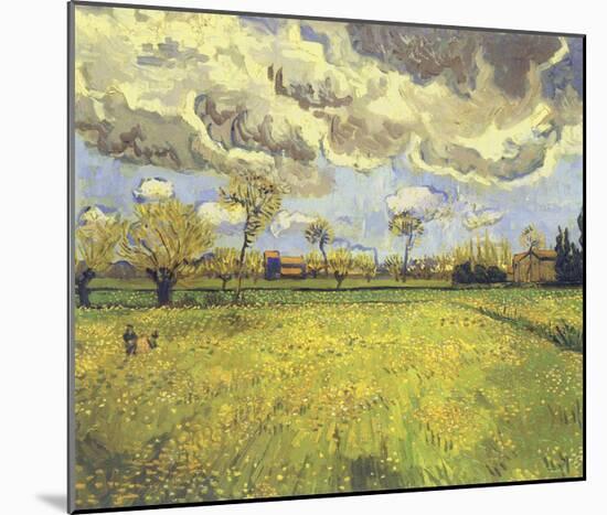 Meadow with Flowers under a Stormy Sky, 1888-Vincent van Gogh-Mounted Art Print