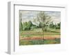 Meadow with Grey Horse, Eragny, 1893-Camille Pissarro-Framed Premium Giclee Print