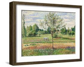 Meadow with Grey Horse, Eragny (Le Pré avec Cheval Gris, Eragny). 1893-Camille Pissarro-Framed Giclee Print